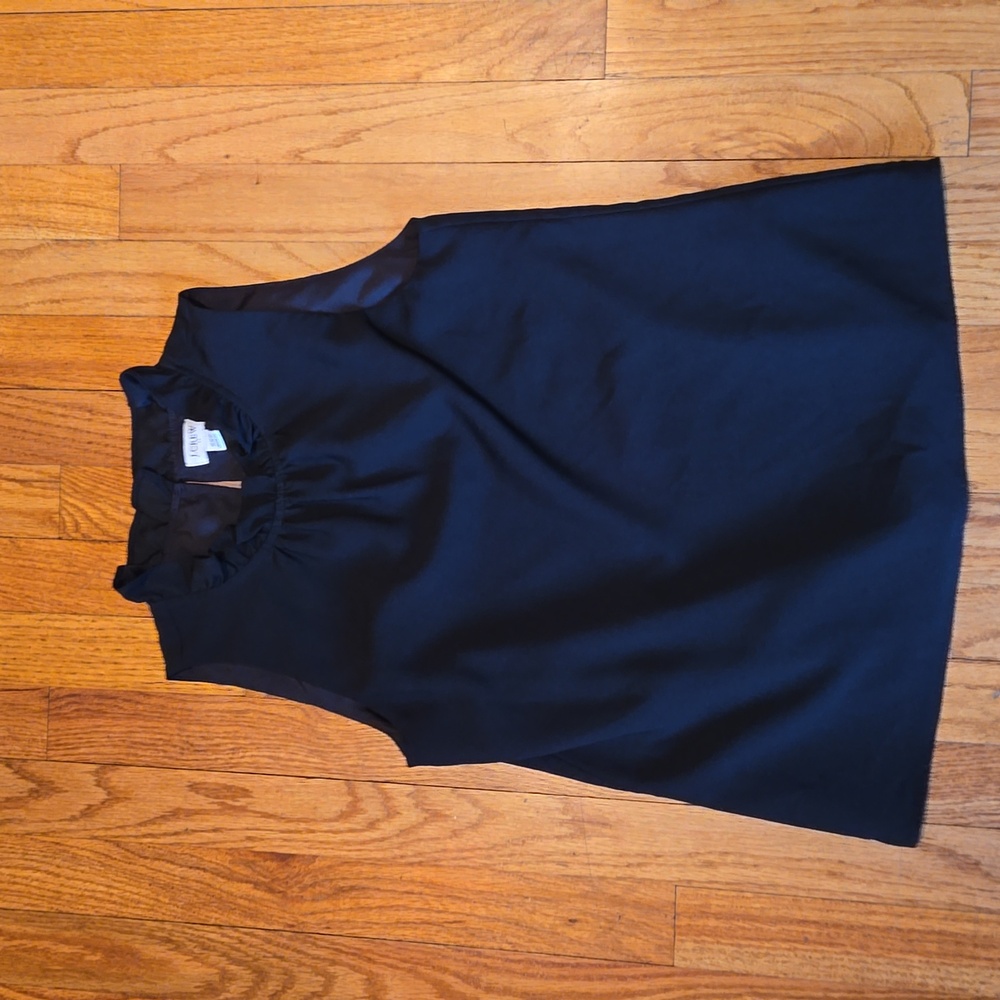 Jcrew xxs black ruffle tank blouse